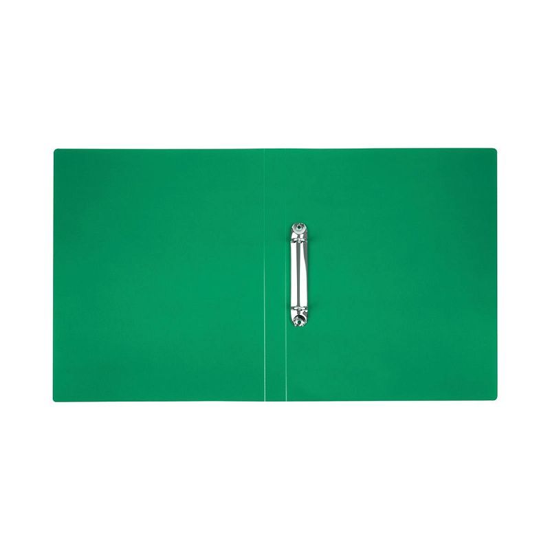 Папка на 2 кольцах СТАММ А4, 25мм, 500мкм, пластик, зеленая 