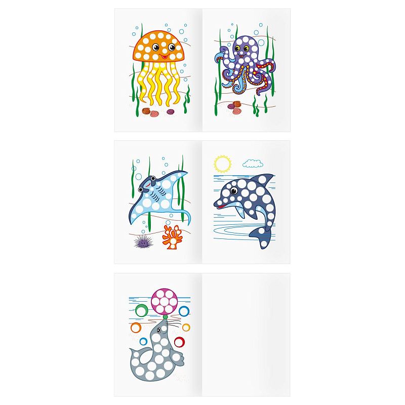 Раскраска А5 ТРИ СОВЫ "Рисуем пальчиками. Выпуск 2", 8стр.