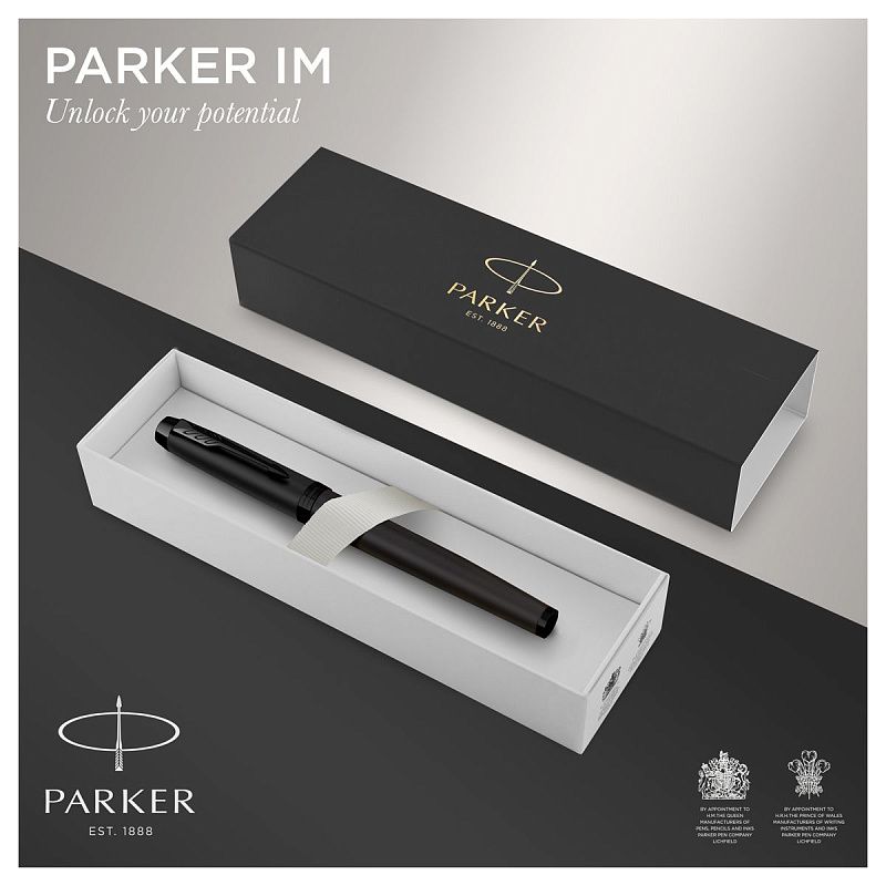 Ручка перьевая Parker "IM Achromatic Black" синяя, 0,8мм, подарочная упаковка 
