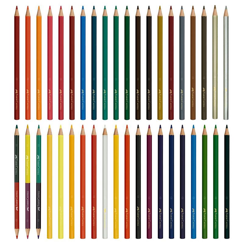 Карандаши цветные Faber-Castell "Замок", 36цв., шестигр., заточ.+6цв.+ч/г кар.+точилка, картон, европодвес