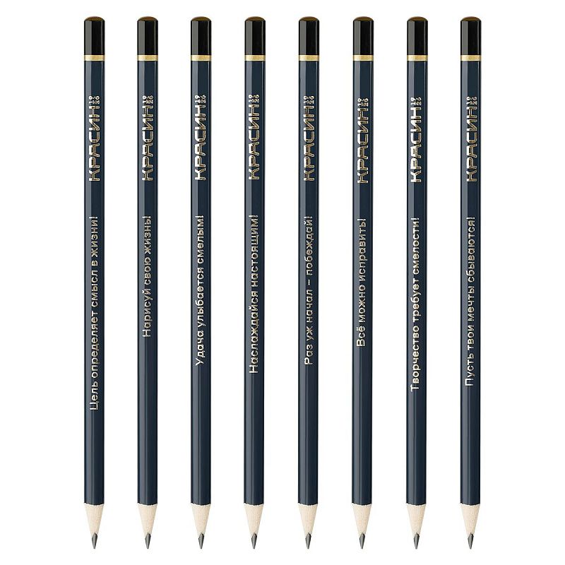 Карандаш ч/г Красин "Мотивирующие фразы" ТМ, трехгран., заточен., корпус серый 