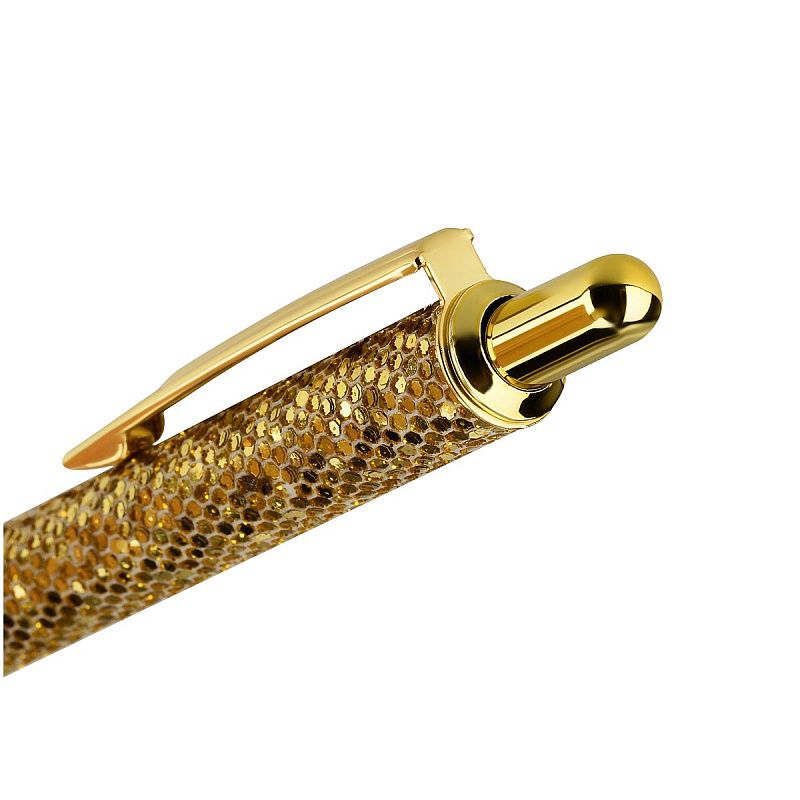 Ручка шариковая автоматическая MESHU "Gold shimmer" синяя, 1,0мм 