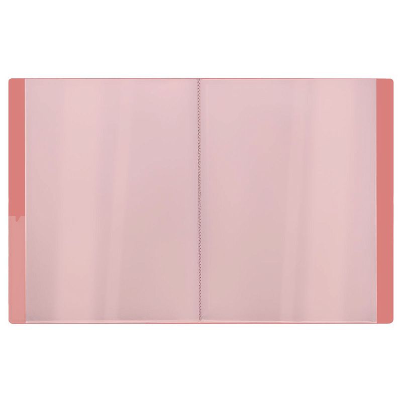 Папка с 20 вкладышами СТАММ "Акцент" А4, 14мм, 800мкм, пластик, коралловая 