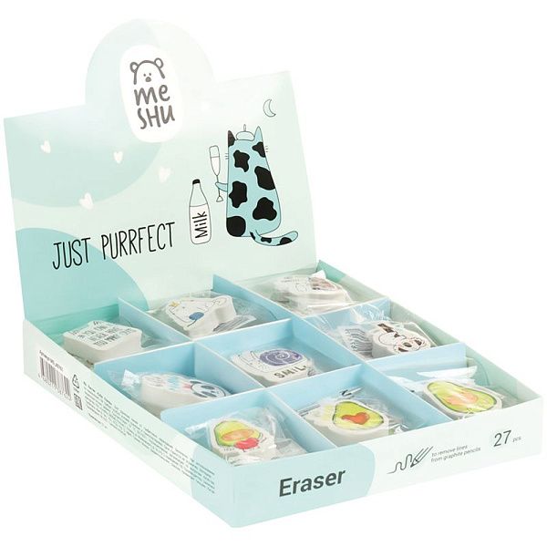 Ластик MESHU "Сutie friends", фигурный, термопластичная резина, 40*30*13мм, ассорти