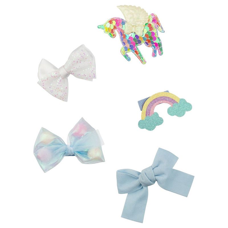 Заколки для волос MESHU, с топпером, синие, 5шт., 3,5см, европодвес