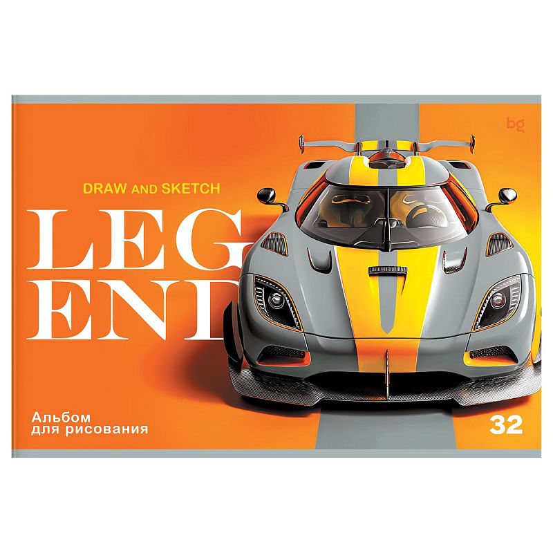Альбом для рисования 32л., А4, на скрепке BG "Legend"
