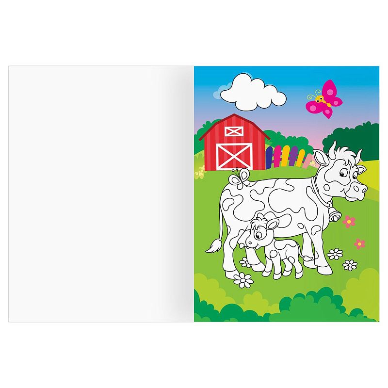 Раскраска с цв. фоном А4, 16 стр., ТРИ СОВЫ "Мамы и малыши"