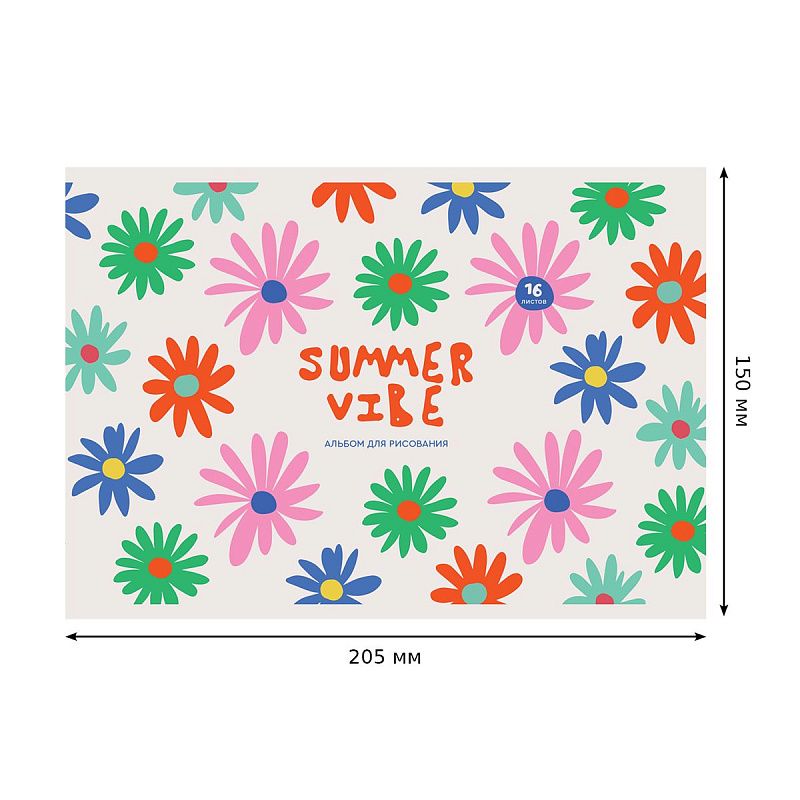 Альбом для рисования 16л., А5, на скрепке BG "Mix. Девочки"