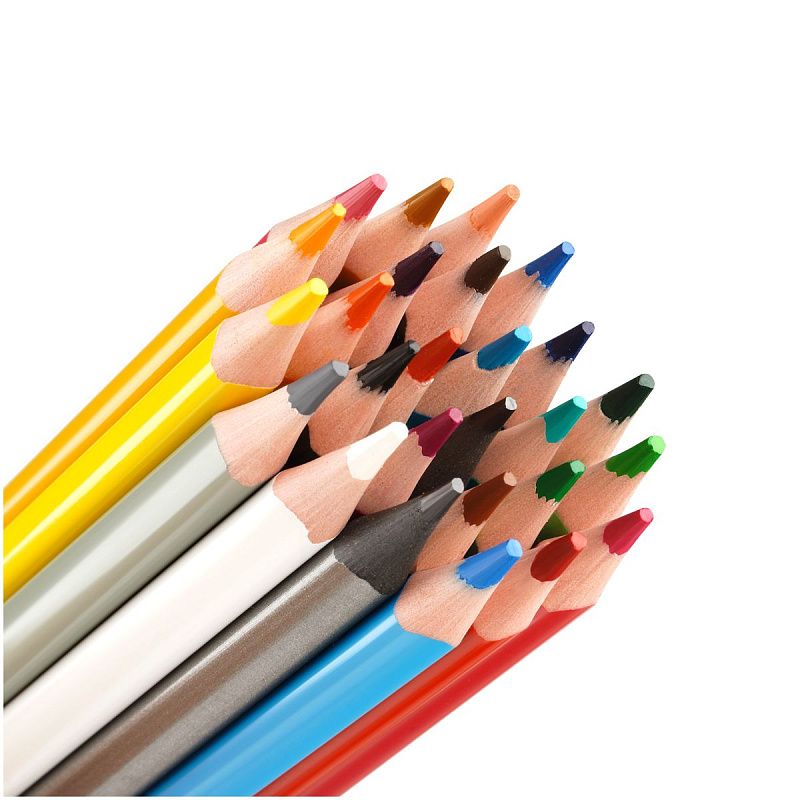 Карандаши цветные пластиковые Красин "Эволюция", 24цв.+2 ч/г HB, заточен., картон, европодвес