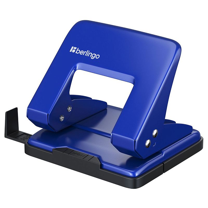 Дырокол Berlingo "Universal" 20л., металлический, ассорти, с линейкой