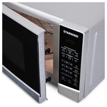 Микроволновая печь Starwind SMW2820, 20л, 700Вт, электронное управление, гриль, черная, серебристая