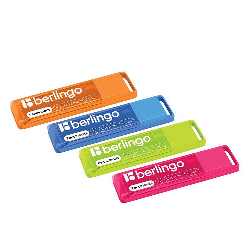 Грифели для механических карандашей Berlingo, 12шт., 0,5мм, B 