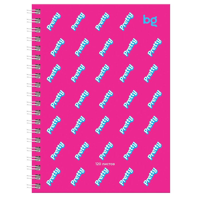 Записная книжка А6 120л., на гребне BG "Стиль Барби", матовая ламинация, выб. лак, твердая обложка