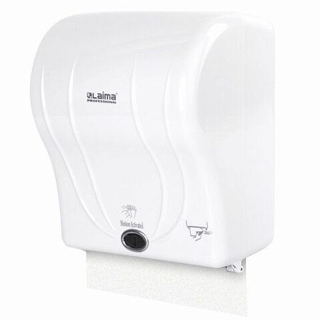 Диспенсер для полотенец в рулонах LAIMA PROFESSIONAL ORIGINAL (Система H1), СЕНСОРНЫЙ, белый, ABS-пластик, 605765 