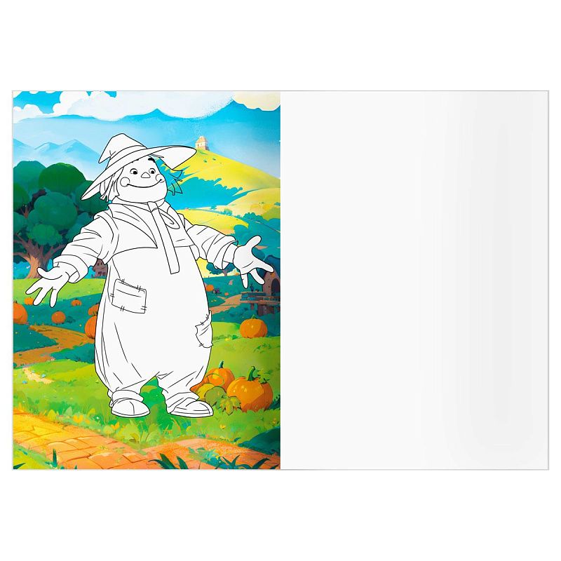 Раскраска с цв. фоном А4, 16 стр., ТРИ СОВЫ "Волшебник Изумрудного города"