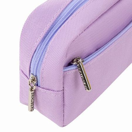 Пенал мягкий BRAUBERG PASTEL, 2 отделения, фиолетовый, 21х9,5х5см, 272278 
