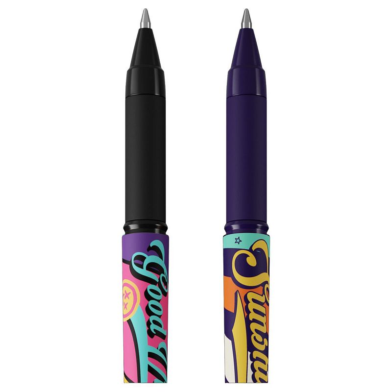 Ручка шариковая Berlingo "Groovy" синяя, 0,7мм, грип, рисунок на корпусе, soft-touch, ассорти 