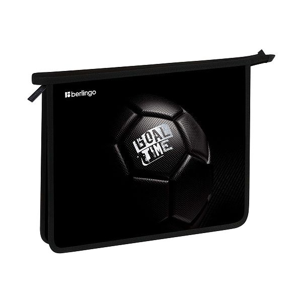 Папка для тетрадей 1 отделение, А5 Berlingo "Goal time", 240*205*40мм, пластик, на молнии