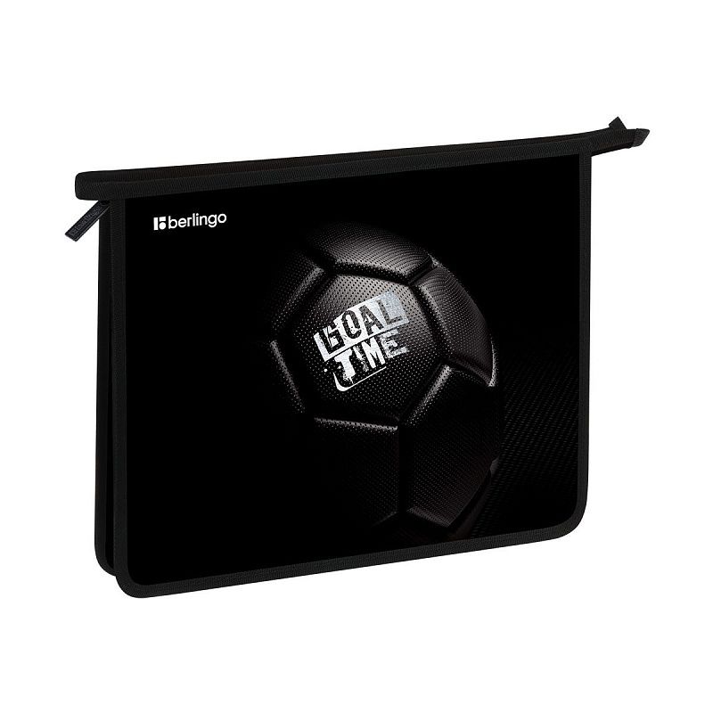 Папка для тетрадей 1 отделение, А5 Berlingo "Goal time", 240*205*40мм, пластик, на молнии