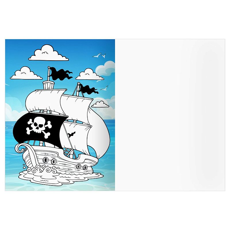 Раскраска с цв. фоном А4, 16 стр., ТРИ СОВЫ "Остров сокровищ"