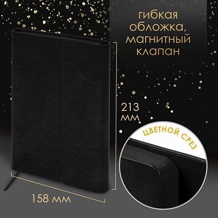 Ручка перьевая PARKER "IM Achromatic Black BT", ежедневник А5 черный, пакет, 880901 