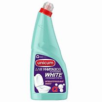 Средство для чистки унитазов и сантехники с гипохлоридом UNICUM, 750 мл, "White", дезодорирующий эффект 