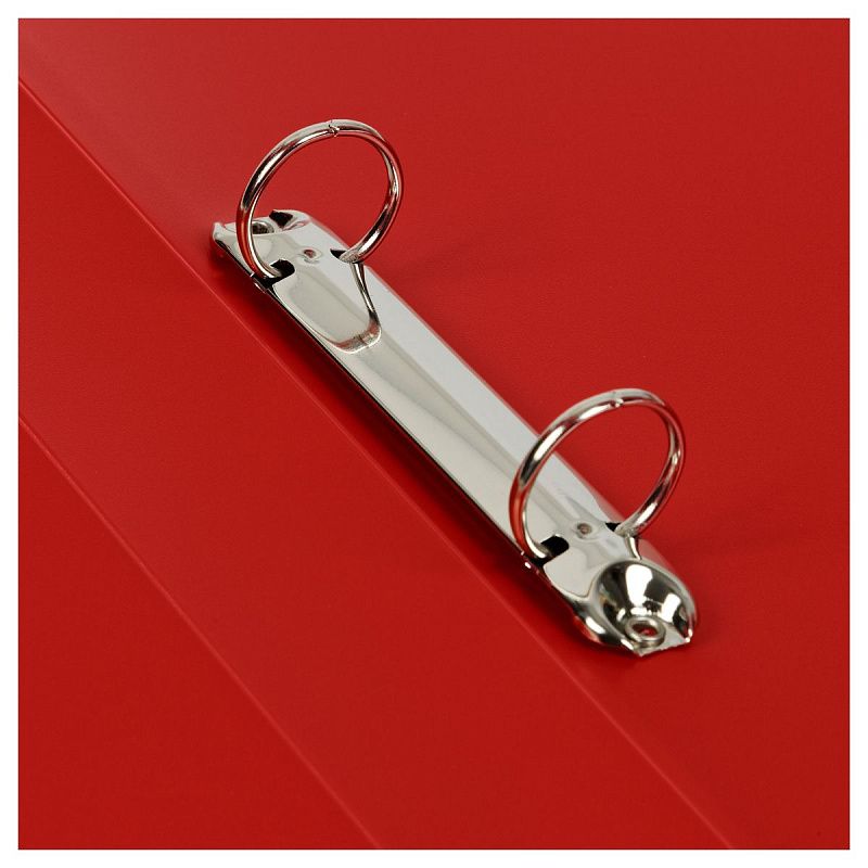 Папка на 2 кольцах СТАММ "Стандарт" А4, 40мм, 700мкм, пластик, красная 