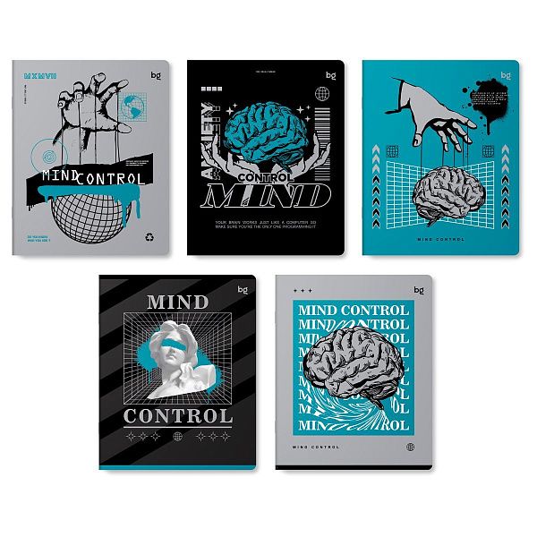 Тетрадь 48л., А5, клетка BG "Mind control", эконом