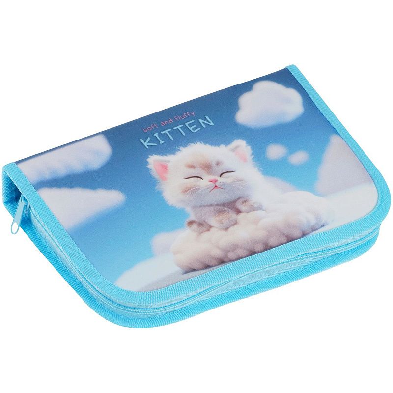 Пенал 1 отделение, 200*130 ArtSpace "Kitten", две откидные секции, ткань 