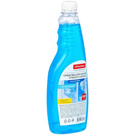 Средство для мытья стекол и зеркал OfficeClean "После дождя" 500мл, сменный с нашатырным спиртом 