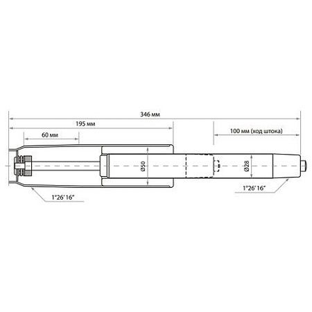 Газлифт BRABIX A-100 короткий, белый, В КОРОБЕ, в открытом виде 346 мм, d 50 мм, класс 2, 533079