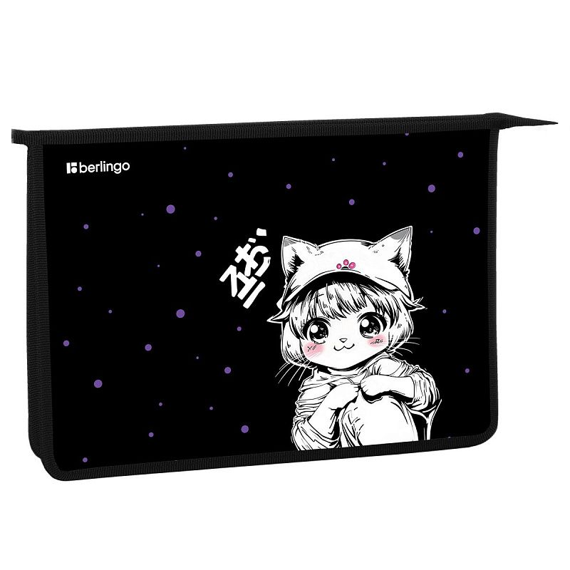 Папка для тетрадей 1 отделение, А4 Berlingo "Kawaii Dream", 340*245*40 мм, пластик, на молнии
