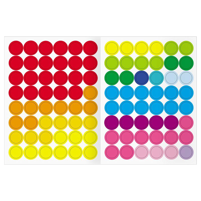 Книжка с наклейками А4 "Наклейки-кружочки. Выпуск 2", 8 стр.