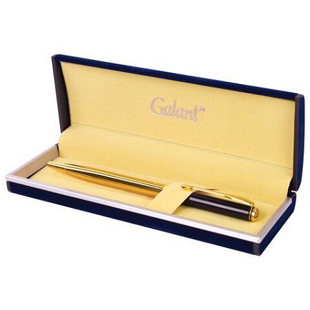 Ручка подарочная шариковая GALANT "ARROW GOLD", корпус черный/золотистый, детали золотистые, узел 0,7 мм, синяя, 143523 