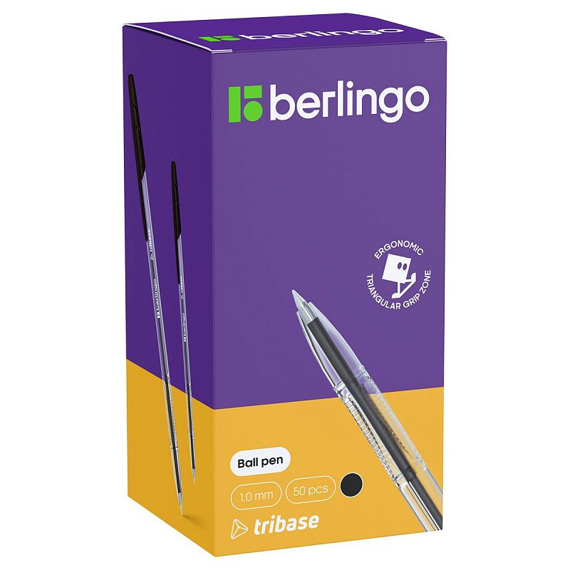 Ручка шариковая Berlingo "Tribase" черная, 1,0мм 