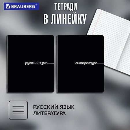 Тетради предметные, КОМПЛЕКТ 12 ПРЕДМЕТОВ, 48 л., обложка картон, BRAUBERG "BLACK", 405164