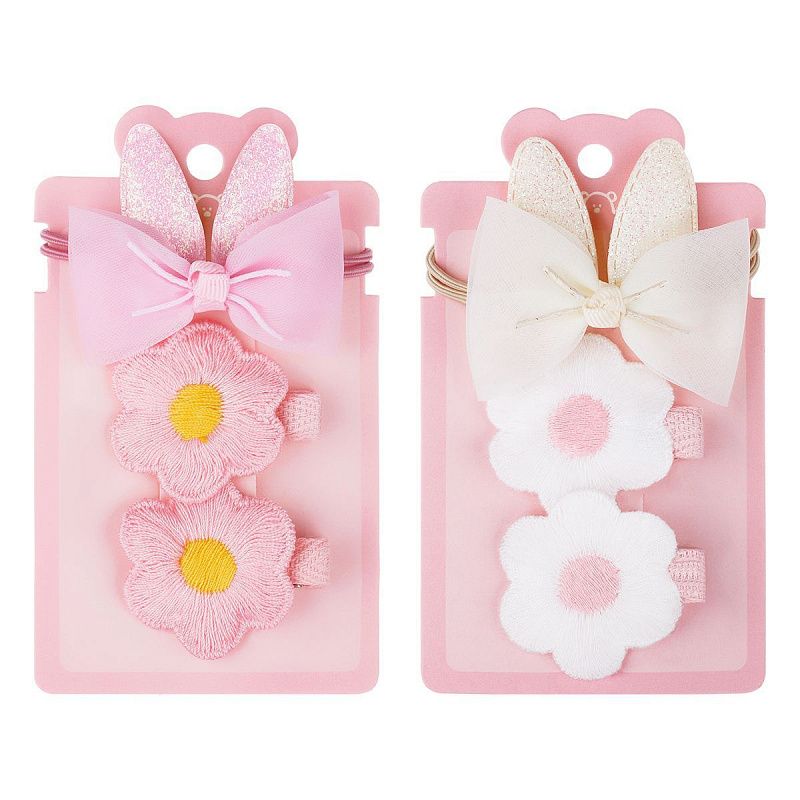 Набор аксессуаров для волос MESHU, резинка 1шт., диаметр 5см, заколки 2шт.,4см, ассорти, европодвес