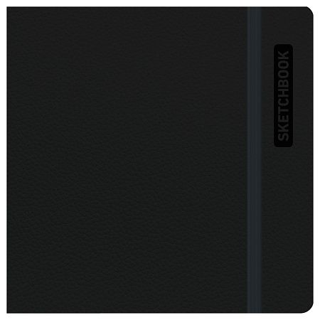 Скетчбук для акварели 40л., 145*145 BG "Bright. Black", кожзам, на резинке, 200г/м2