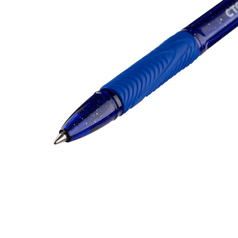 Ручка шариковая СТАММ "Орбита 150" синяя, 0,7мм, тонированный корпус с блёстками 