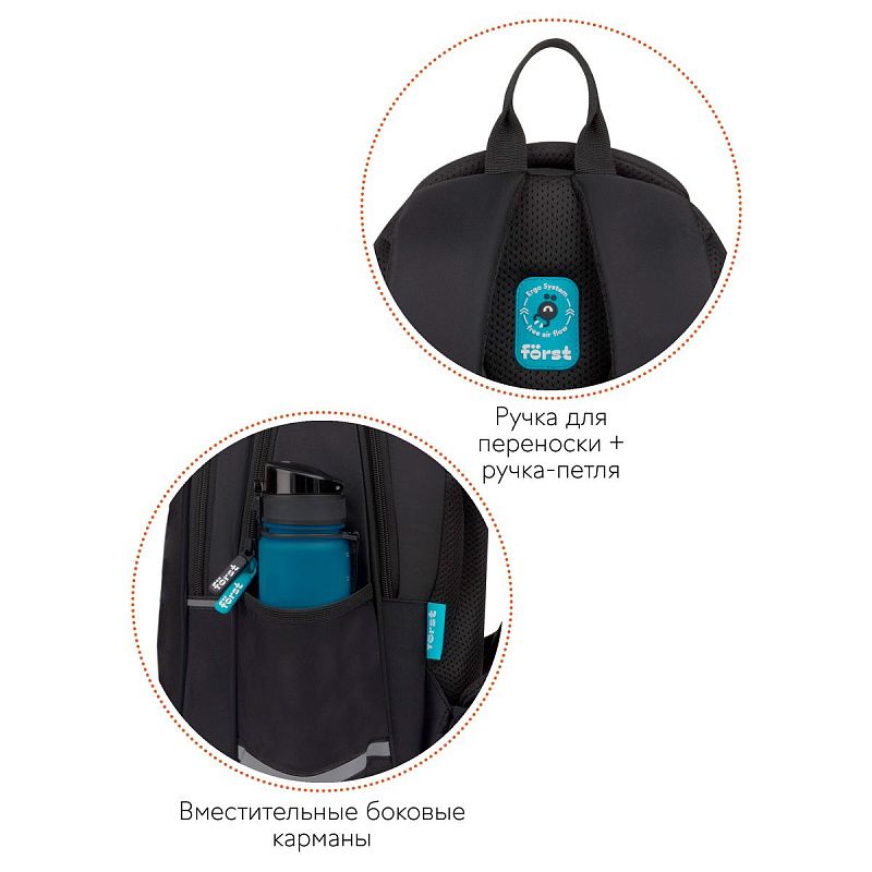 Рюкзак Först F-Cute "Angel bear" 37*29*17см, 3 отделения, 2 кармана, анатомическая спинка 