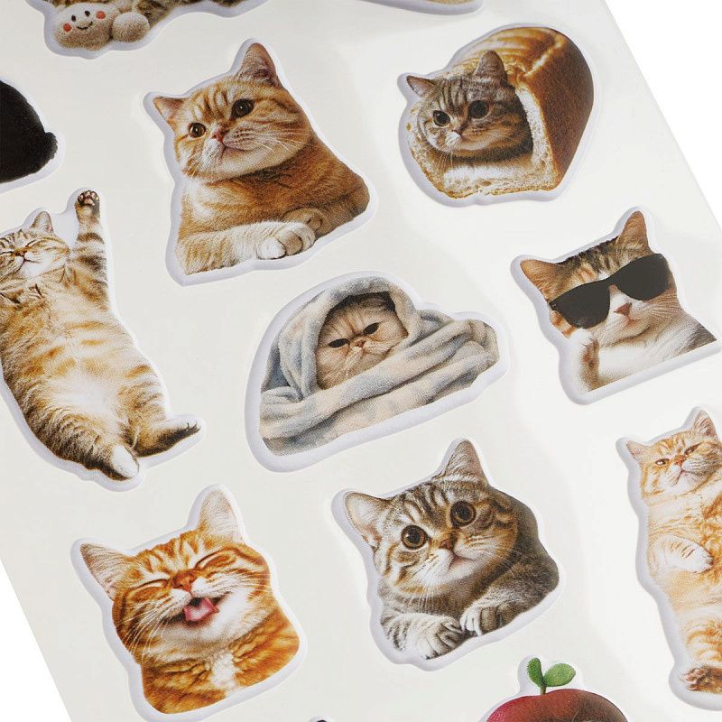 Наклейки объемные MESHU "Wow Cat", 10*23см, инд. уп., европодвес