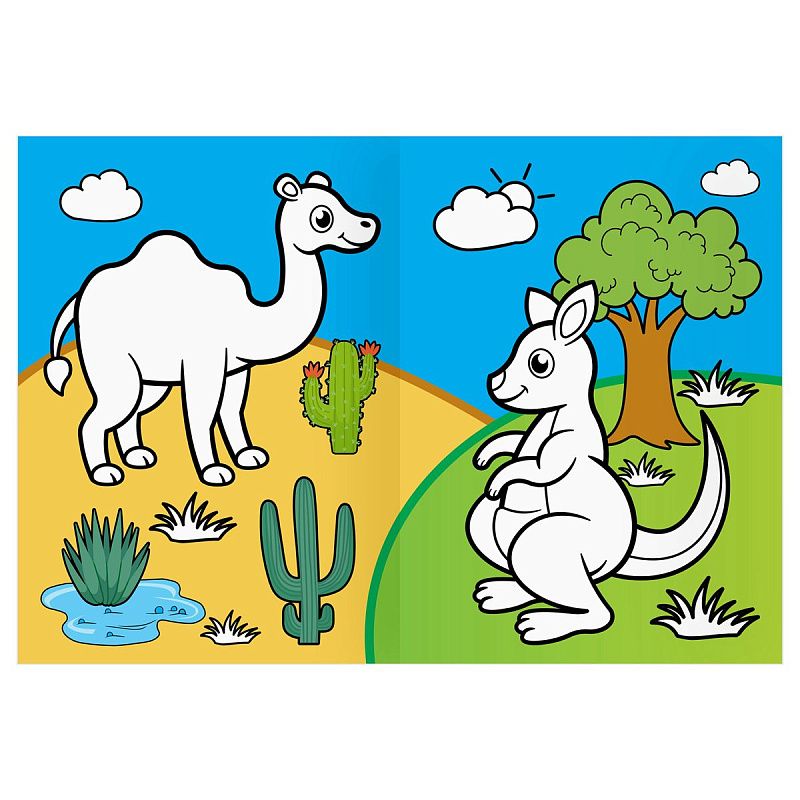 Раскраска А4 ТРИ СОВЫ "Дикие животные", 16стр., цветной фон