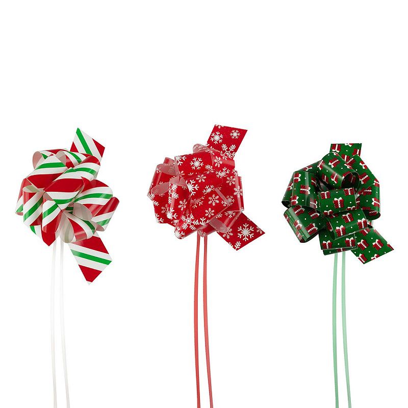 Набор бантов декоративных, MESHU, 6шт, 12см, круглые, ассорти