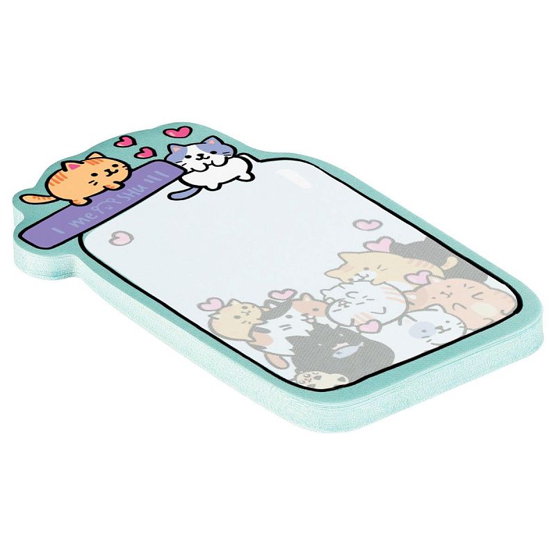 Самоклеящийся блок фигурный MESHU "Cat's pot", 40л., европодвес