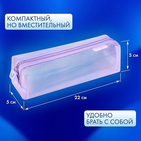 Пенал-тубус BRAUBERG, сетка, 22х5х5см, фиолетовый, 272236 