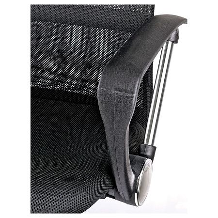 Кресло руководителя Helmi HL-E16 "Content", ткань/сетка/экокожа черная, хром