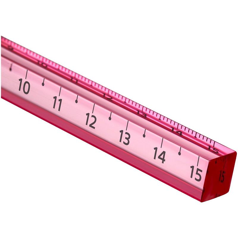 Линейка 15см СТАММ, пластиковая, четырехгранная, розовый/желтый градиент, европодвес 