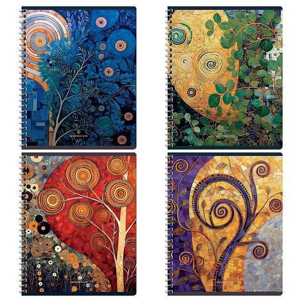 Тетрадь 48л., А5, клетка на гребне Greenwich Line "Branch", матовая ламинация, тиснение фольгой, 70г/м2