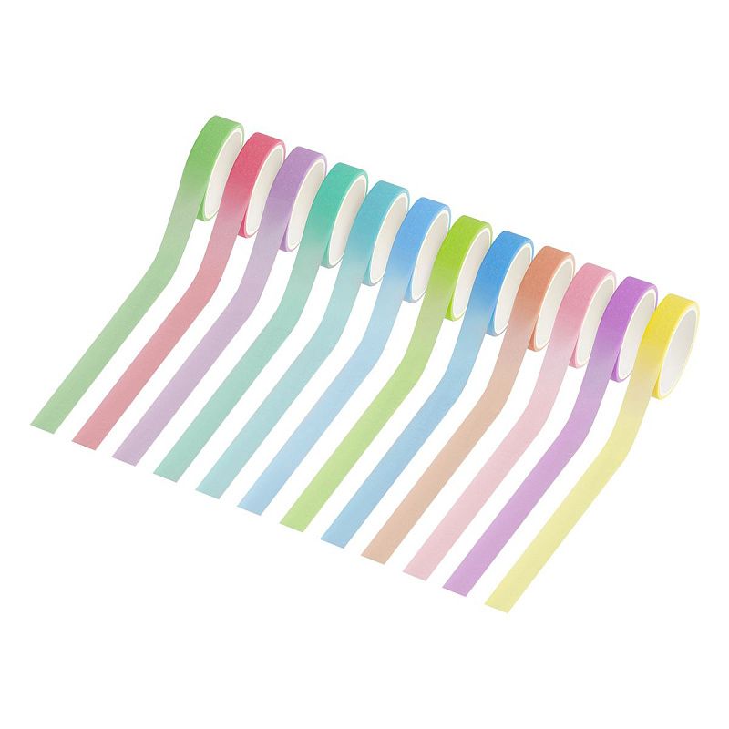 Набор клейких декоративных лент MESHU "Macaron", 12шт, бумажный бокс