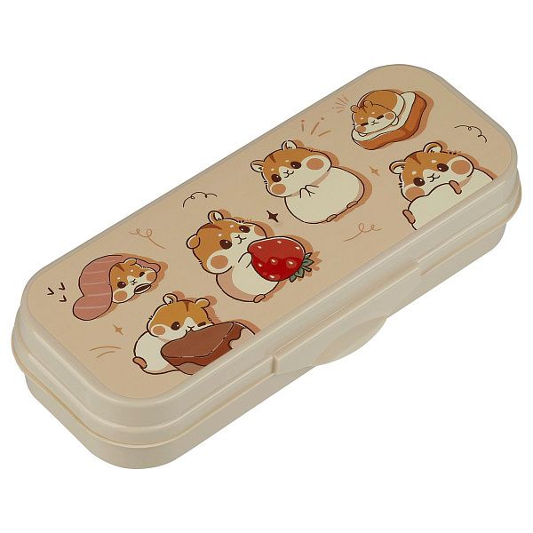 Пенал-футляр, 215*90*43 СТАММ "Хомяки", бежевый